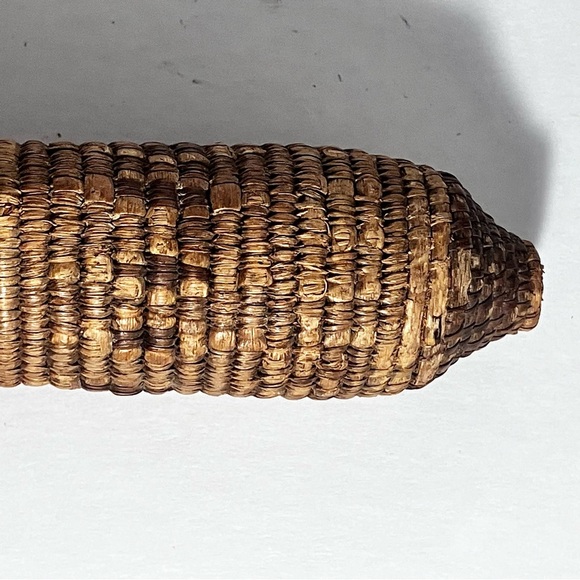 ETHIOPIAN HARARI BASKET / Single Coil Reed & Grass / Antique Pot Lid / Very Rare - Picture 8 of 12